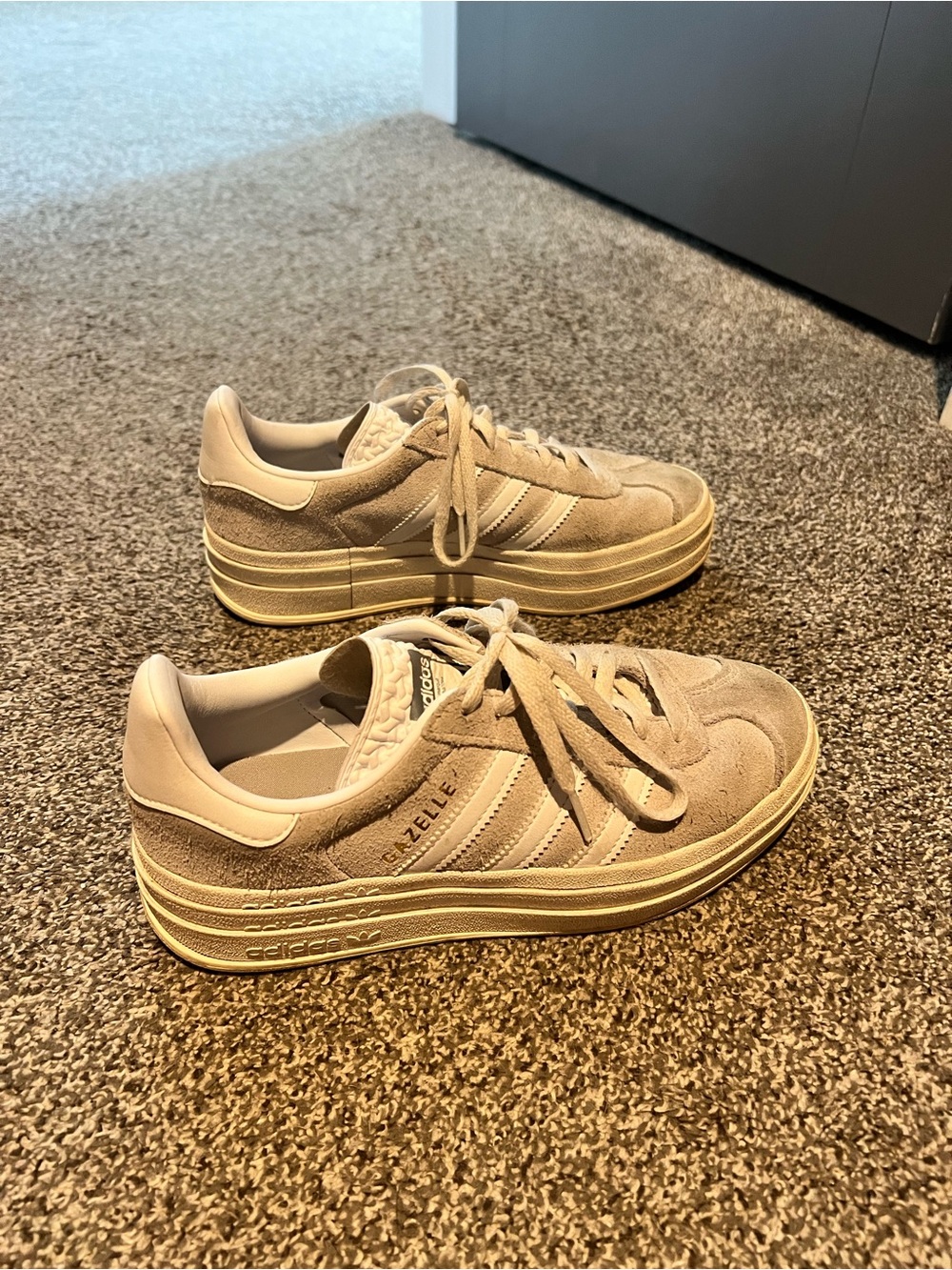 adidas Women’s Suede Platform Sneakers - Light Beige